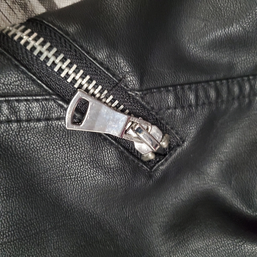 Candie's black faux leather moto jacket coat xs - Picture 9 of 14